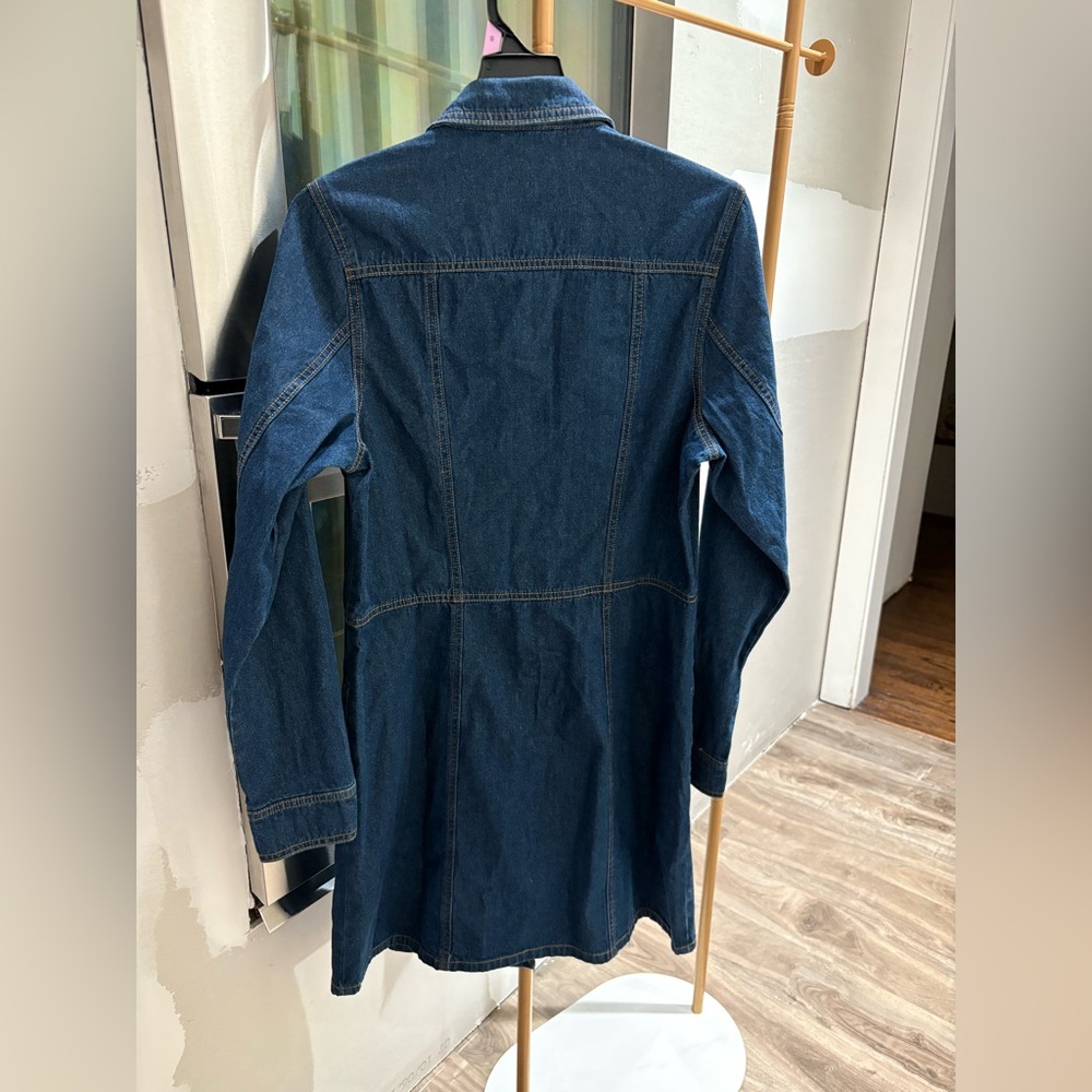 Frye Dark Blue Denim Button-Front Mini Dress size Medium NWOT - Picture 5 of 10